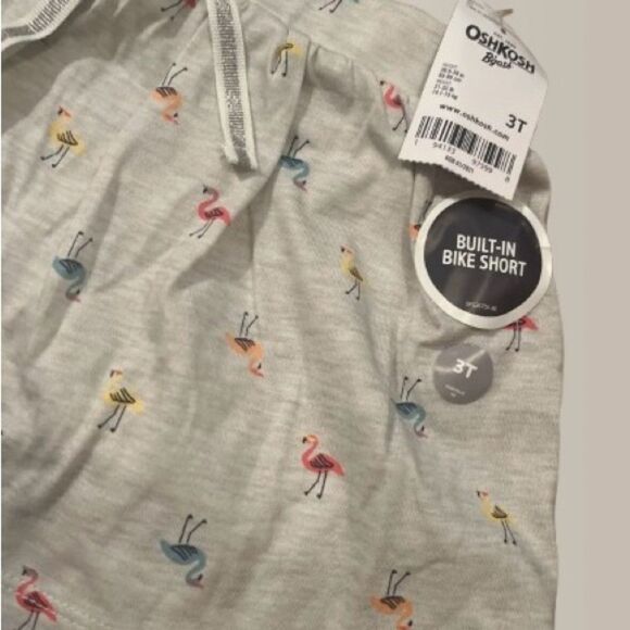 NWT OshKosh B'gosh Kids Skort with Flamingo Print - Picture 3 of 5